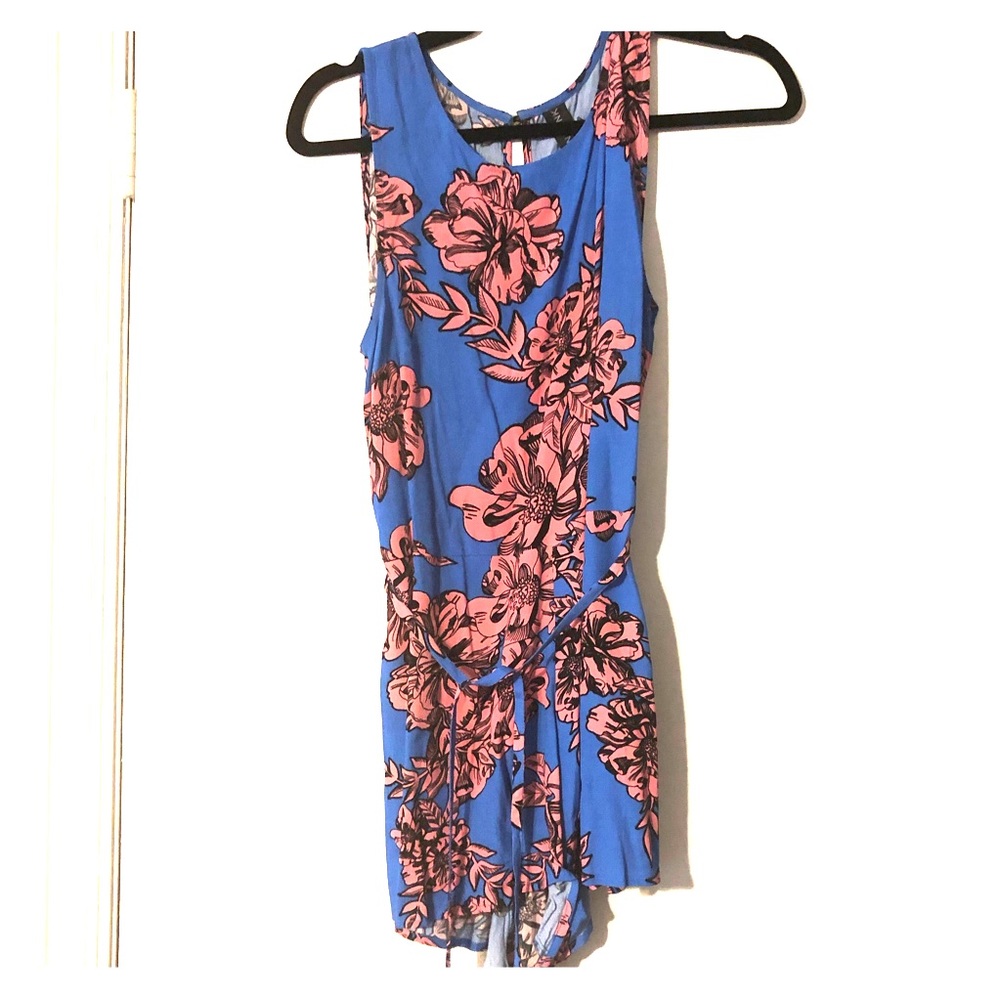 Mink Pink Blue and Pink Flower Romper